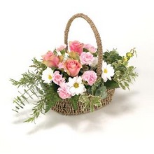 Funeral Basket  Pink & White