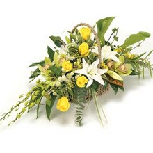 Funeral Basket LargeYellow & White