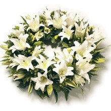 Wreath Lillies White and Green