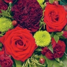 Florists Choice Handtie Reds and Greens